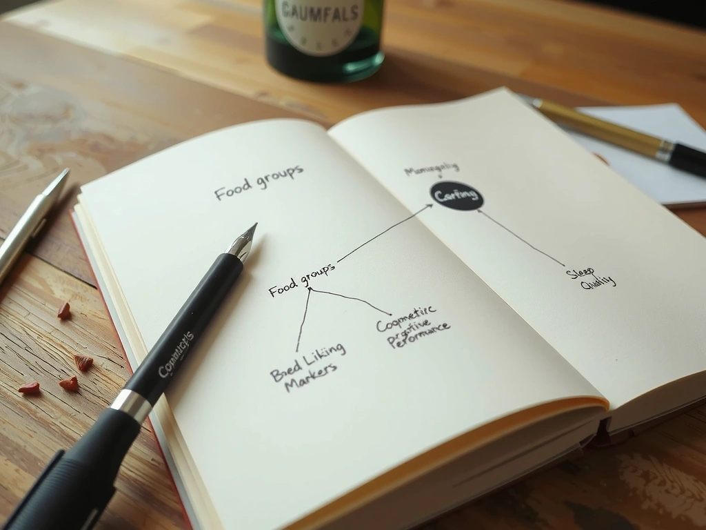 Handgezeichnetes Stoffwechselmodell im Notizbuch